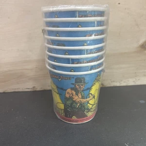 8ct Indiana Jones Temple of doom 1984 party cup Polycoated Vintage Ford New - Picture 1 of 5