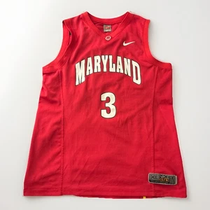 Vintage Nike Elite XL Mens Maryland Terrapins Basketball Jersey #3 Red Terps UMD - Picture 1 of 11