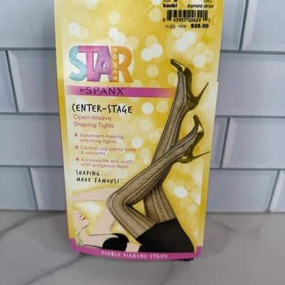 Leggings Spanx Star Power modeladores de escenario central talla B rayas de diamante negro Foto 1 de 4