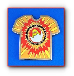 Geocoin Hogwildstuff Orange Tie-Dye T-Shirt Design for Midwest Geobash - Picture 1 of 2