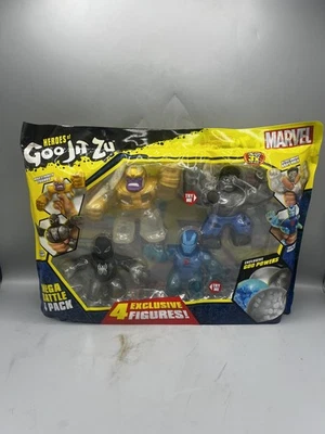 Heroes of Goo Jit Zu Marvel Mega Battle Hero Paquete de 4 Hulk Iron Man Spider-Man-NUEVO Foto 1 de 4