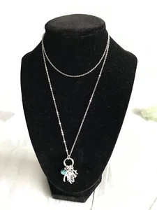 MORANA SILBERFARBENE HALSKETTE, CA. 18 ZOLL LANG, GUTER ZUSTAND - Bild 1 von 3