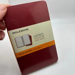 Moleskine Cahiers Colección Set de 3 Diarios Reglados Cubierta ROJA NUEVO  - Imagen 1 de 6