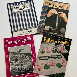 Vintage 1937-1950 Edgings Crochet Pattern Booklet #182 New Edgings #109 Lot of 4 - Picture 1 of 20