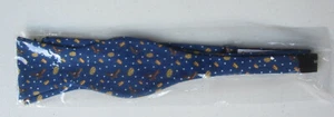 Mens Silk Bow Tie Guy 100% Silk Adj. Blue Bow Tie w/ Eagles /Hot Dog/ Apple Pies - Picture 1 of 2