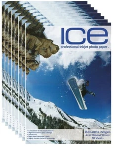400 Sheet ICE 220 gsm Matt A4 DOUBLE Sided Matte DUO coated pro PHOTO paper - Picture 1 of 1