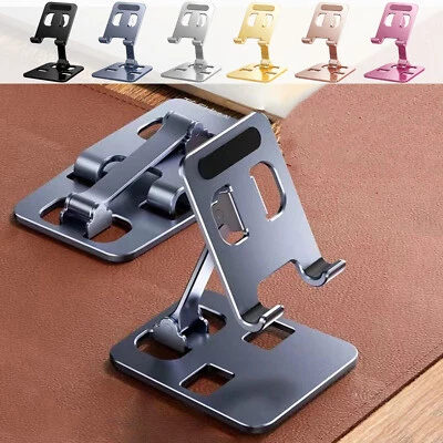 TECHGEAR Mobile Phone Desk Stand Metal Universal Folding Holder for Mobiles and iPhones