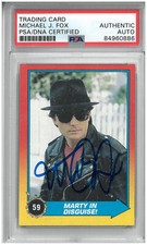 MICHAEL J FOX SIGNED AUTOGRAPH SLABBED 1989 TOPPS BACK TO THE FUTURE 2 CARD PSA