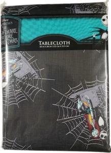 DISNEY THE NIGHTMARE BEFORE CHRISTMAS TABLECLOTH BLACK 60" X 84" New - Picture 1 of 2