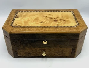 Reed & Barton Jewelry Box Custom Inlay Click-to- Open Close Button Vintage - Imagen 1 de 18