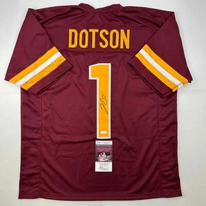 Autographed/Signed Jahan Dotson Washington Burgundy Football Jersey JSA COA - Picture 1 of 4