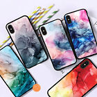 For iPhone 15 14 13 12 11 8 7 XR X Marble Print Phone Hard Case Ladies Cover F08