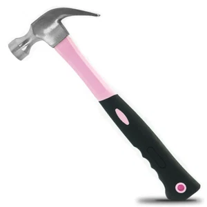 Martillo rosa pequeño de 16 oz para mujer: mini herramienta de garra para hágalo usted mismo, artesanía, fácil reparación en el hogar - Imagen 1 de 5