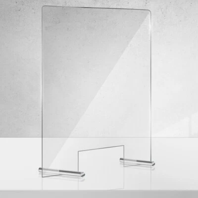 MANSCHIN-LASERDESIGN Acryl Schutzschild Spuckschutz | Thekenaufsteller | Schutz Virus 750x500mm