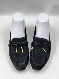 Mocasines Enzo Angiolini para mujer EE. UU. 8 M cuero gamuza suave planos negros punta cuadrada - Imagen 1 de 15