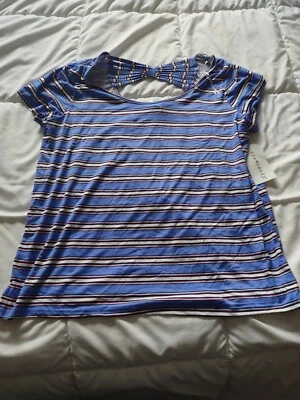 Eye Candy Womans 2X Blue Striped Shirt-Brand New-SHIPS N 24 HOURS - Image 1 of 4
