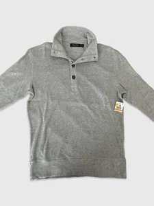 Nautica Mens Long Sleeve Pullover Button Mock Neck Pullover Sweater Grey Size S - Picture 1 of 6