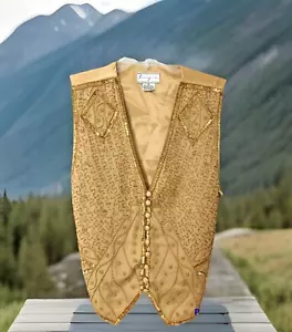Spenser Jeremy Halloween gilet oro perline paillettes seta teatro costume genio - Foto 1 di 9
