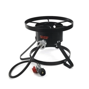 XtremepowerUS Propane Gas Outdoor Cooker 37,000-BTU Heavy-Duty Steel Frame Black - Picture 1 of 4