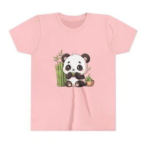 Adorable Panda Youth Short Sleeve Tee - Cute Bamboo Design for Kids - Picture 1 of 105