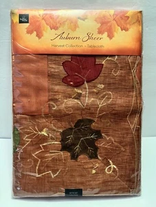 Auburn Sheer “ Spice” Harvest Collection Oblong Tablecloth Fall Thanksgiving - Picture 1 of 5