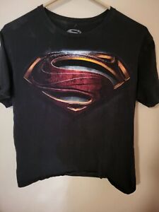 Superman Large T Shirt Black S Sleeve 24 L 21 Across Front Chest Pit To Pit Grea