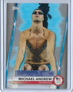 2020 TOPPS OLYMPICS MICHAEL ANDREW SILVER ROOKIE CARD 22 ~ USA SWIMMING 2021 QTY - Picture 1 of 2