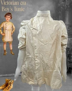 Antique Victorian Edwardian 3T Boys Tunic Top Side Button High Collar to Restore - Picture 1 of 22