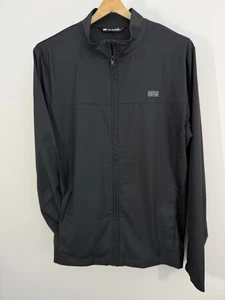 Travis Mathew Crystal Cove 2.0 Stretch Black Zip Windbreaker Golf Jacket Mens M - Picture 1 of 7