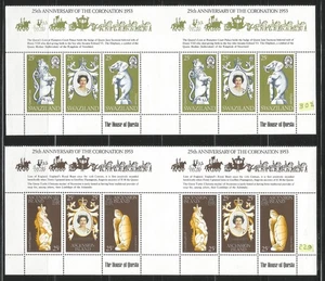 1978 QEII 25th ANNIVERSARY QUEEN CORONATION 1953 seven diff mint sheets MNH/VG - Picture 1 of 4