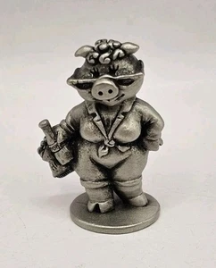 Figura Hudson 1984 Peltre Girl Cerdo con Soda--#3157 - Imagen 1 de 3