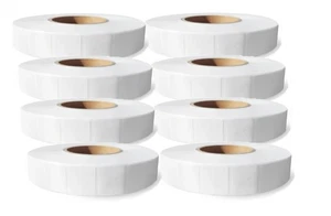 8 ROLLEN Zebra 1 Zoll x 1 Zoll Direktes Thermisches Etikett, 3 Zoll Kern Perforiert Weiß: 5500/Rolle - Bild 1 von 6