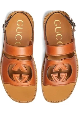 Sandalias Gucci Hombre Enclavadas G 'Marrón' EE. UU. 12.5 Foto 1 de 4