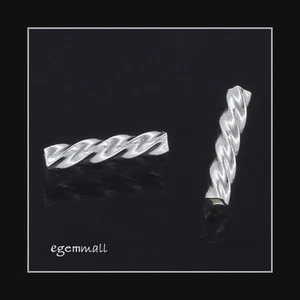 8 Sterling Silver Twisted Swirl Tube Beads 2 x 8mm #51718 - Bild 1 von 1