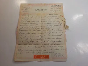 WW2 Letter 1944 593rd Signal Battalion Southern France Santa Rosa California War - Picture 1 of 2