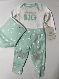 0-3 M Conjunto Bebé 3 Tres Piezas Body Pantalones Babero Sueño Talla Grande Recién Nacido - Imagen 1 de 4