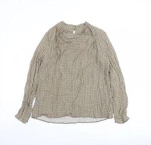 Camicia da donna beige geometrica viscosa base taglia XS collo rotondo - Foto 1 di 10
