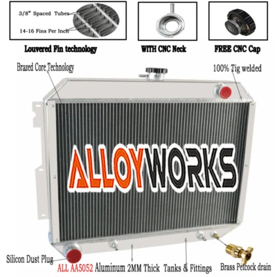 3 Row Radiator For Chrysler Newport 300 440 7.2L 1966-1970 Dodge Polara/Monaco - Image 1 of 4