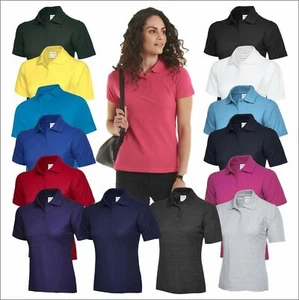 Uneek Ladies Ultra Cotton Poloshirt Short Sleeve Plain Casual Work Polo T Shirt - Picture 1 of 19