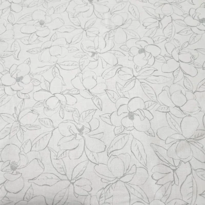 Magnolia BTY Sandy Lyman Clough P&B Textiles Gray on Ecru - Image 1 of 3