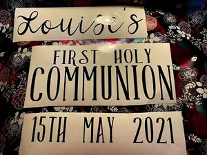 Personalised First Holy Communion Vinyl Transfer Decal Sticker Premium Quality - Picture 1 of 4