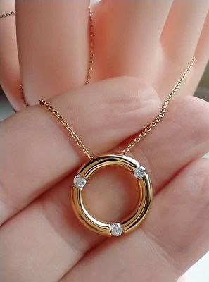 Collar Movado Diamante Círculo 18K YG Foto 1 de 4