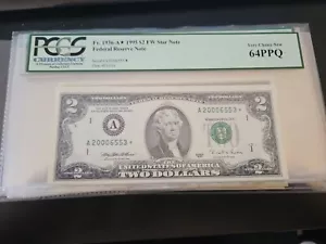 1995 Star FRN $2 Dollars Millennium. 1936-A* PCGS 64PPQ Very CHOICE NEW - Picture 1 of 2