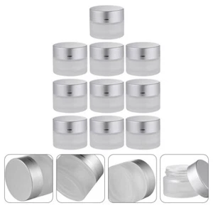 10 Pcs Frosted Glass Cream Bottle Storage Sample Container Travel - Picture 1 of 12