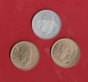 3 Münzen SPANIEN 1 Peseta 1975 (79) 1980 1986 Al/Br Al Sehr schön - Bild 1 von 2