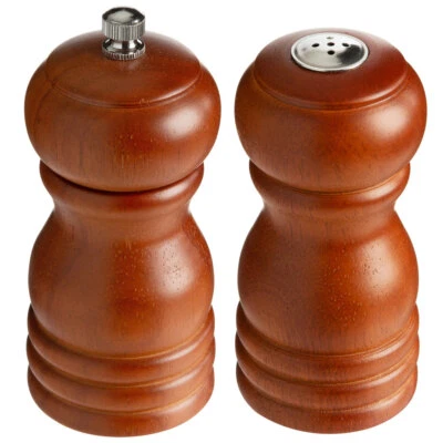 Acopa 4" Wooden Salt Shaker and Pepper Mill Set (select color below) - Image 1 of 4