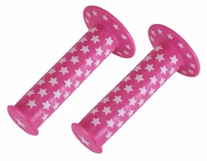 ALTA Star Handlebar Grips 7/8" 124mm Pink/White Flanged Lowrider Cruiser BMX. - Picture 1 of 1