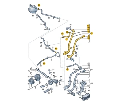 全新 大众 TIGUAN 5N 冷却软管 带释放 COUPLING 5N0122157AR — 第 1/4 张图片
