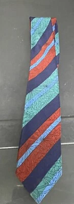 Corbata para hombre LUCIANO FIRENZE-ITALIA tiras vibrantes con flores 58,5 x 3 pulgadas Foto 1 de 4