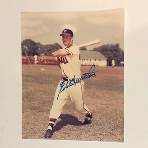 Eddie Mathews Hand Signed 8X10 Photo Milwaukee Braves HOF Autograph 500 HR's - Picture 1 of 1